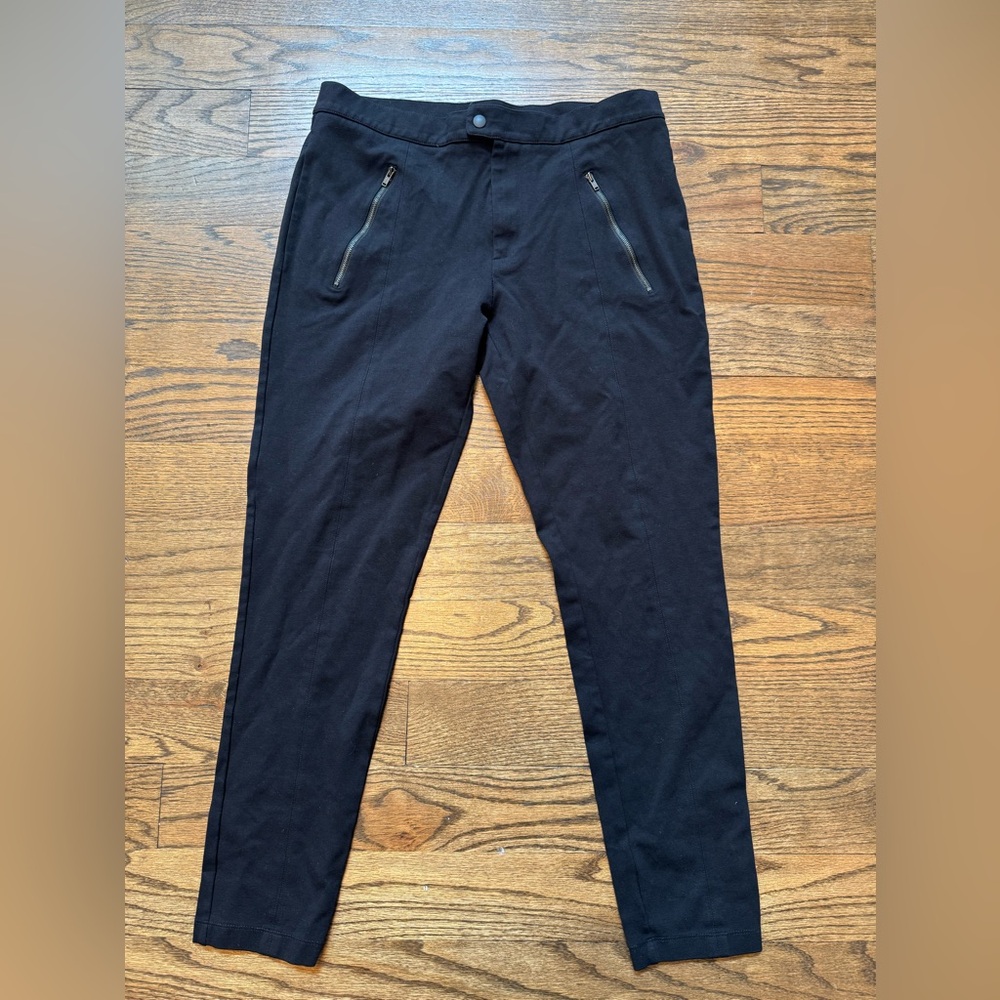 J. Crew Black Skinny Pants with Zippered Pockets Size 12R - Picture 2 of 3